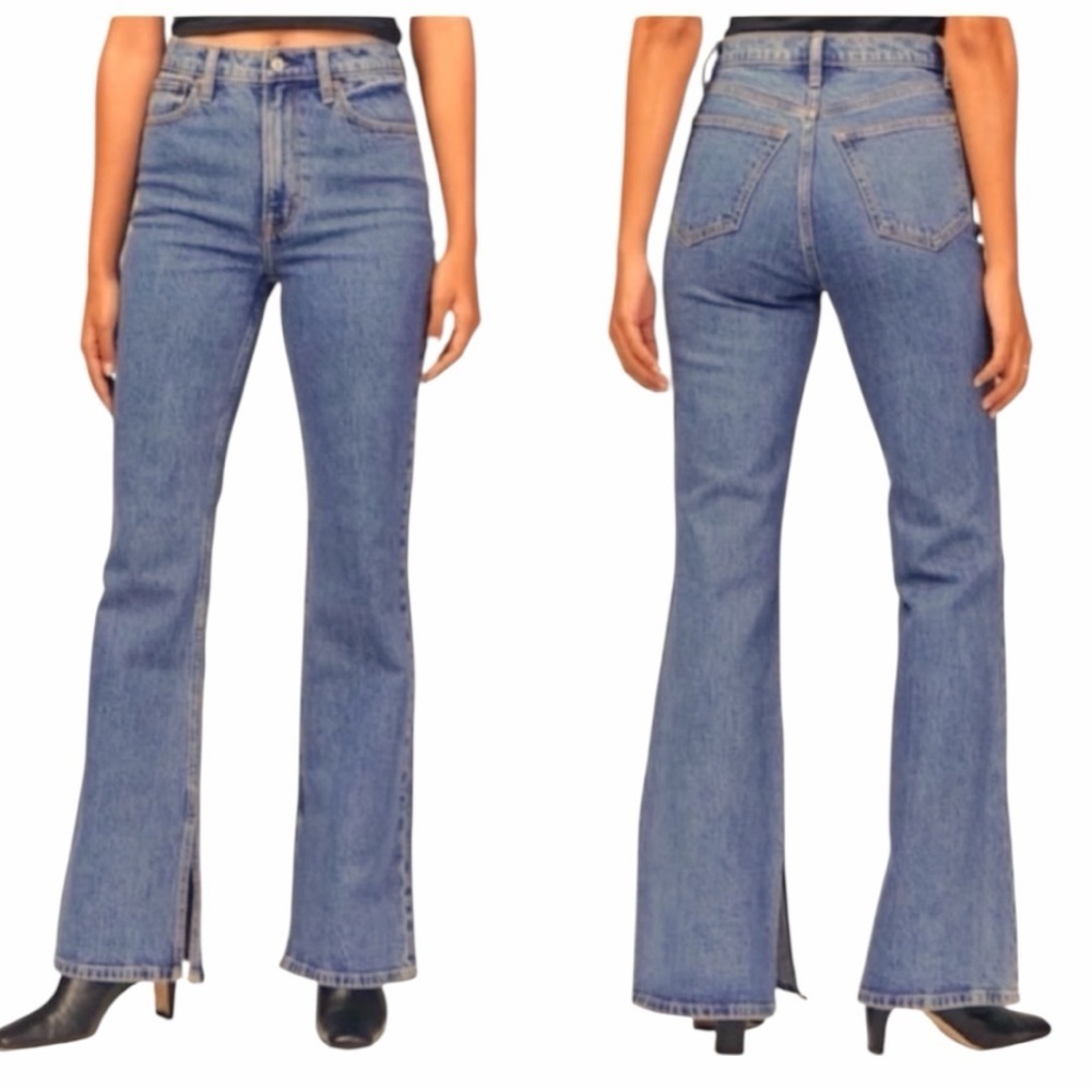 Abercrombie & Fitch Curve Love High Rise Vintage Flare Jeans Size 30/10